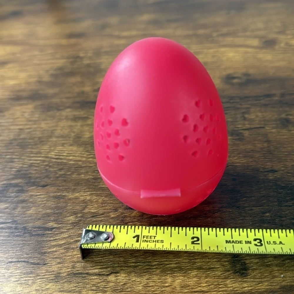 Red Egg-Shaped Makeup Sponge Container